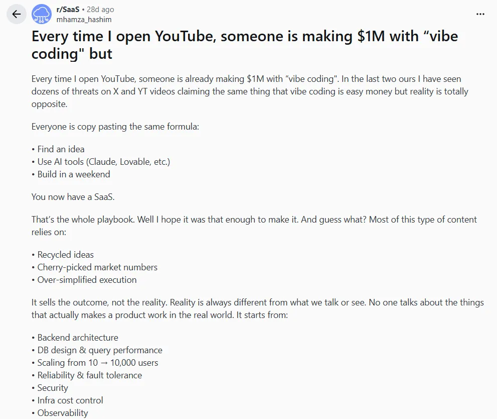Reddit post